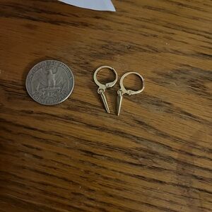 Gold Spike Hoop Earrings